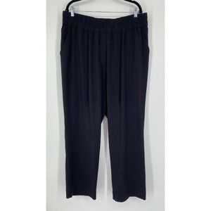 Universal Standard Eden Twill Pull-On Pants Size M /18  High Rise Stretch Black